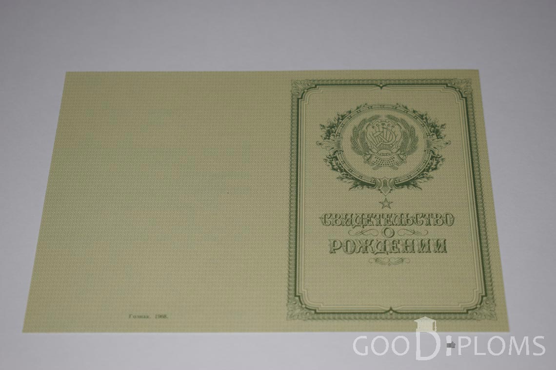 Свидетельство о Рождении - Обратная сторона - Миргород