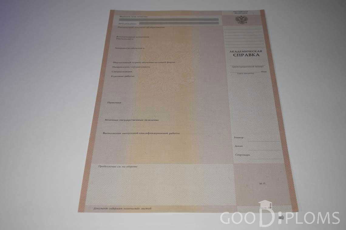 Академическая Справка Вуза период выдачи 1996-2009 -  Миргород