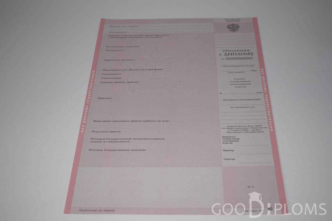 Приложение к Диплому Техникума период c 1997 по 2002 год - Миргород