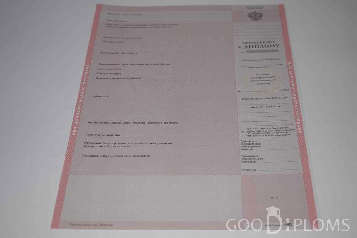 Приложение к Диплому Техникума период c 2003 по 2007 год - Миргород