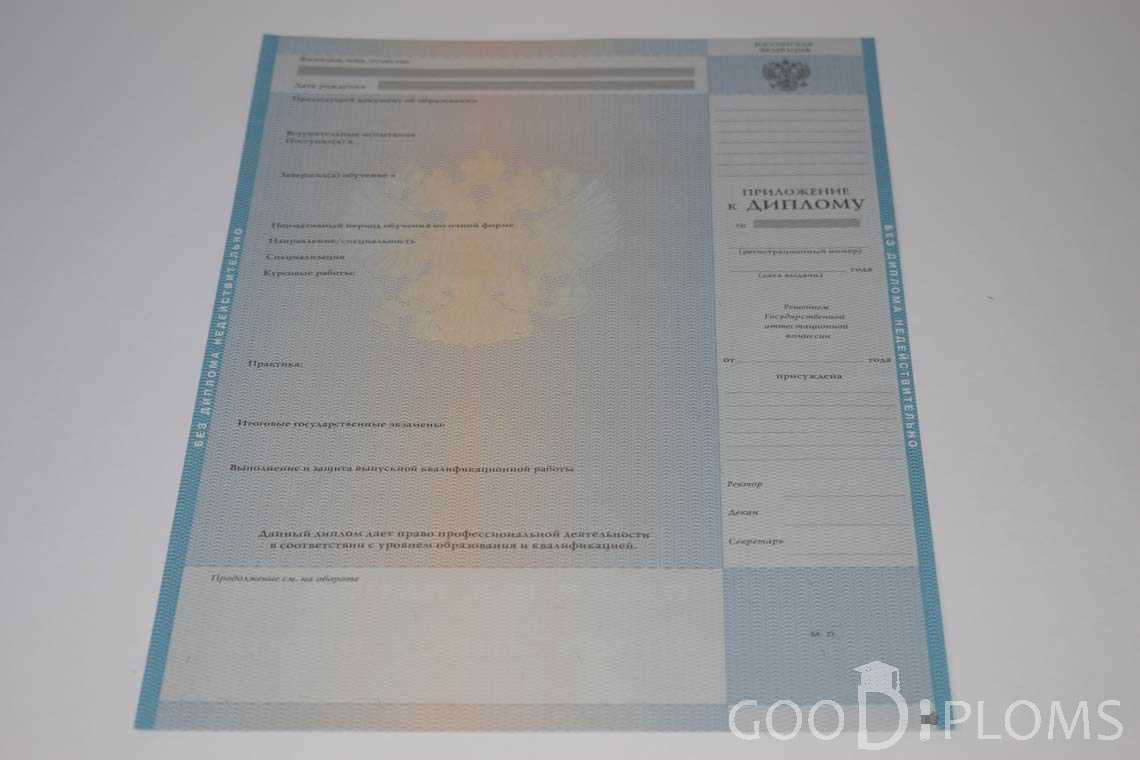 Приложение к Диплому о Высшем Образовании с Отличием - Миргород